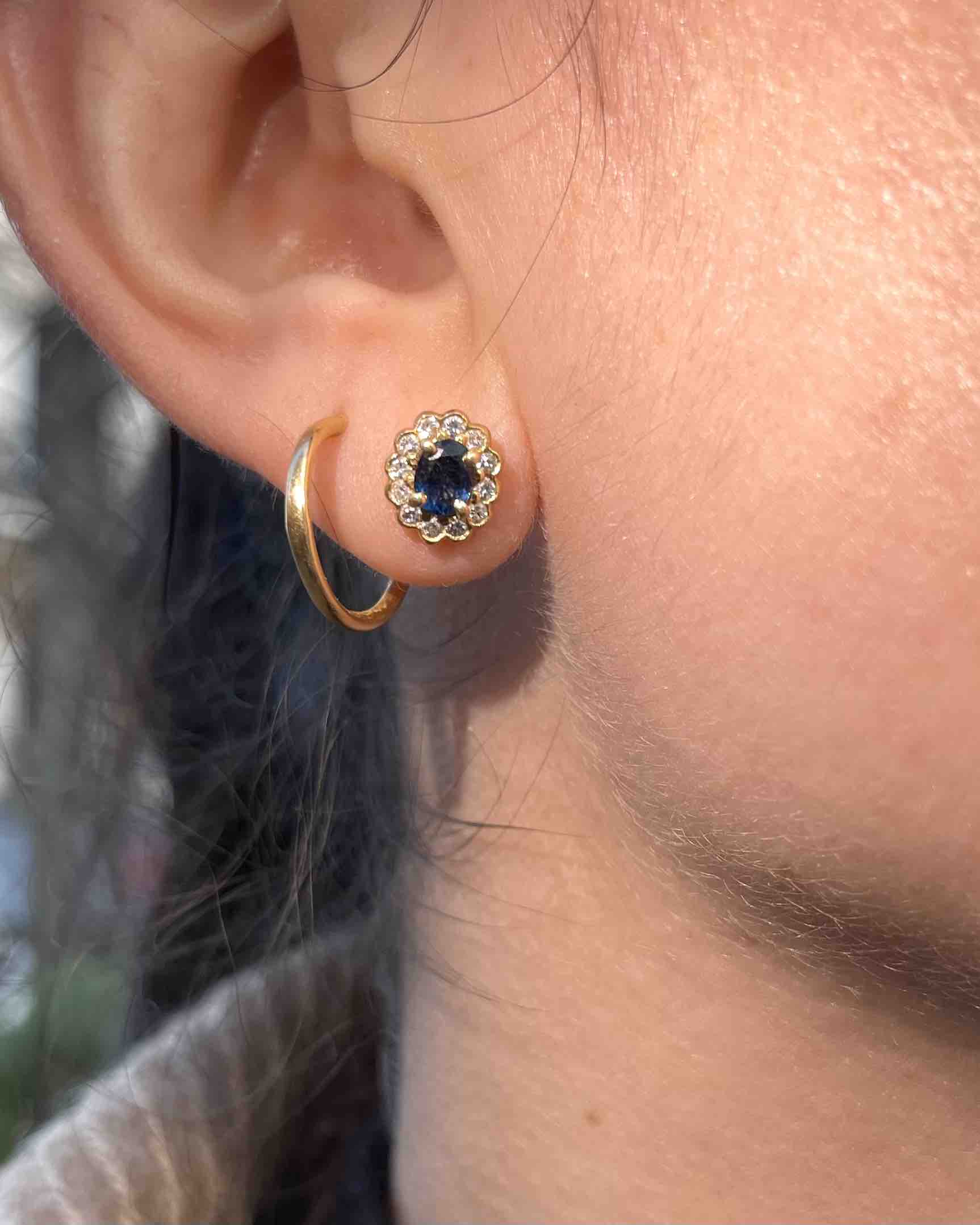 "Donatella" Sapphire &amp;amp; Diamond Daisy Earrings