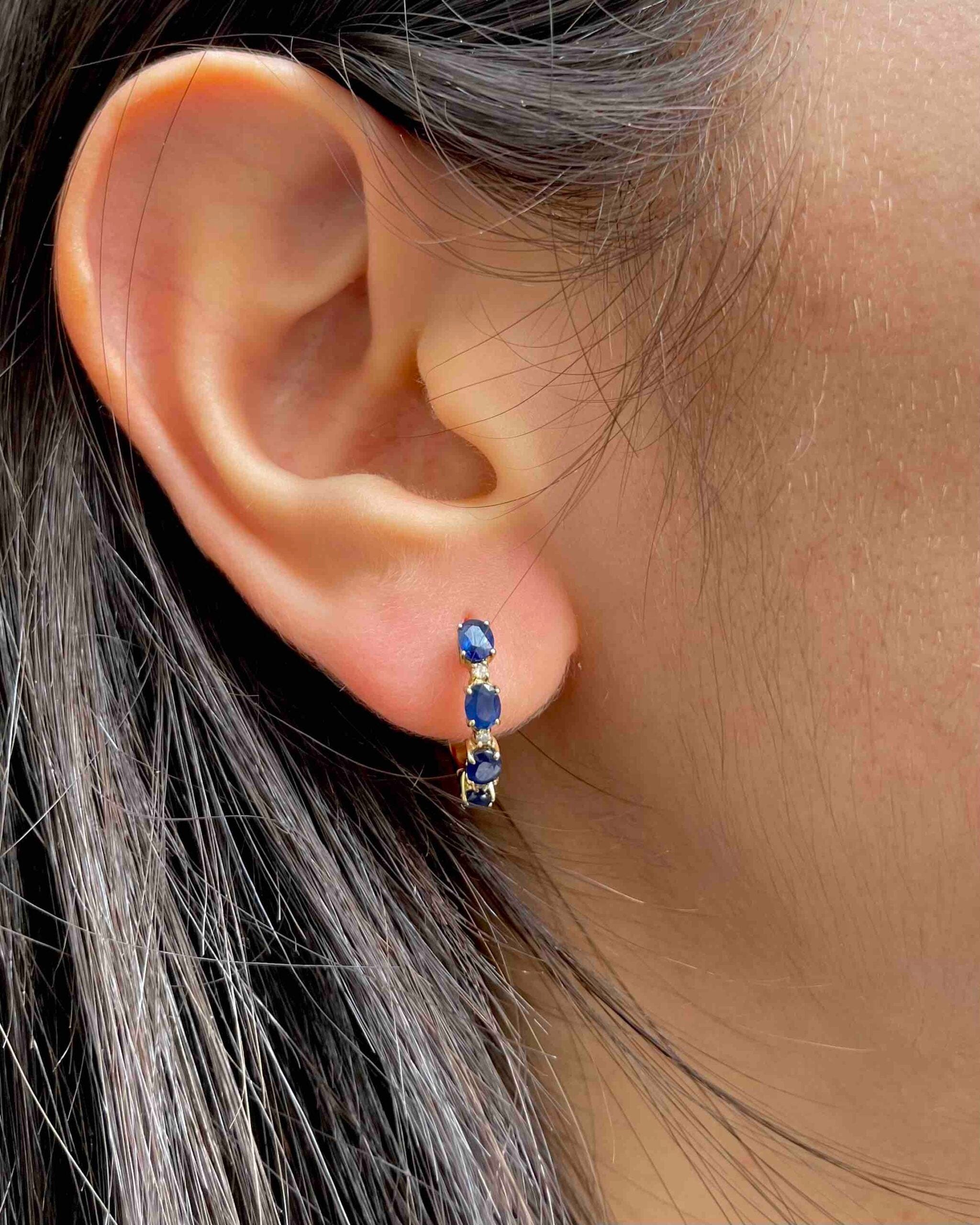 "Mencia" Sapphire &amp;amp; Diamond Earrings