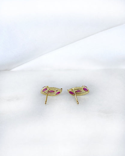Boucles Trilogie Rubis 0.24 carat &quot;Aroha&quot; - Elliade Paris