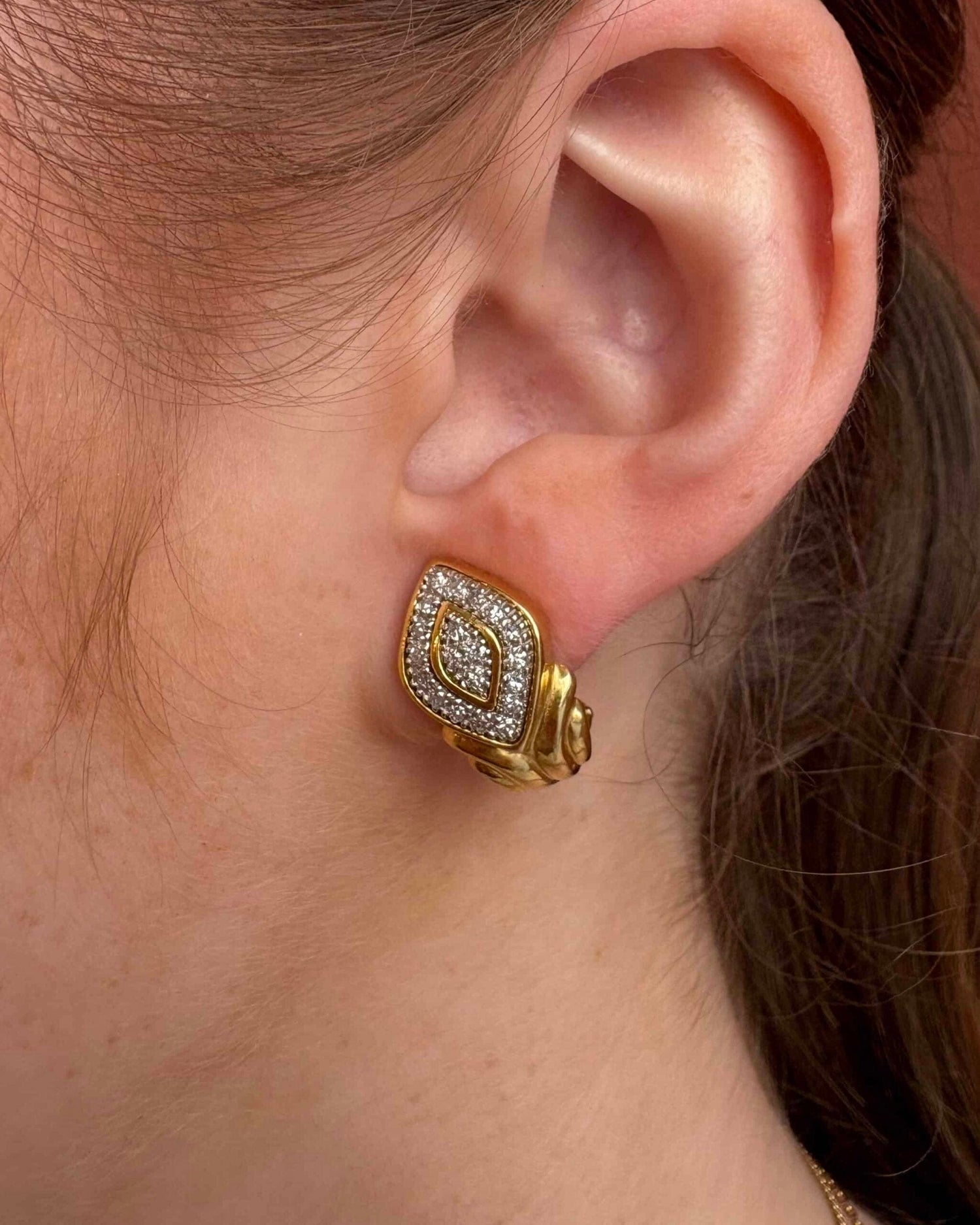 Pendientes "Cléa" de oro de 8,91 g y 40 diamantes