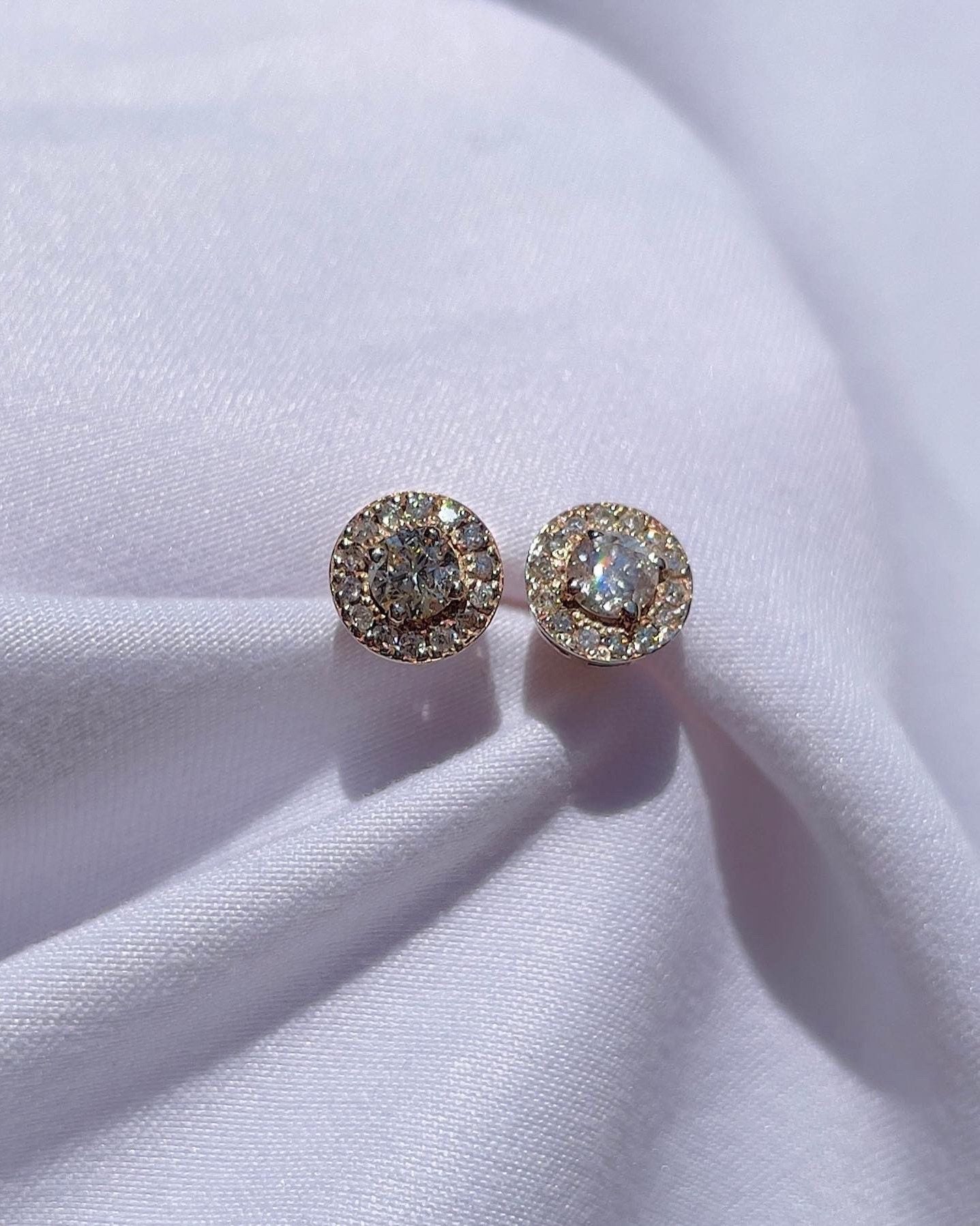 Pendientes de margaritas con diamantes "Dalia"