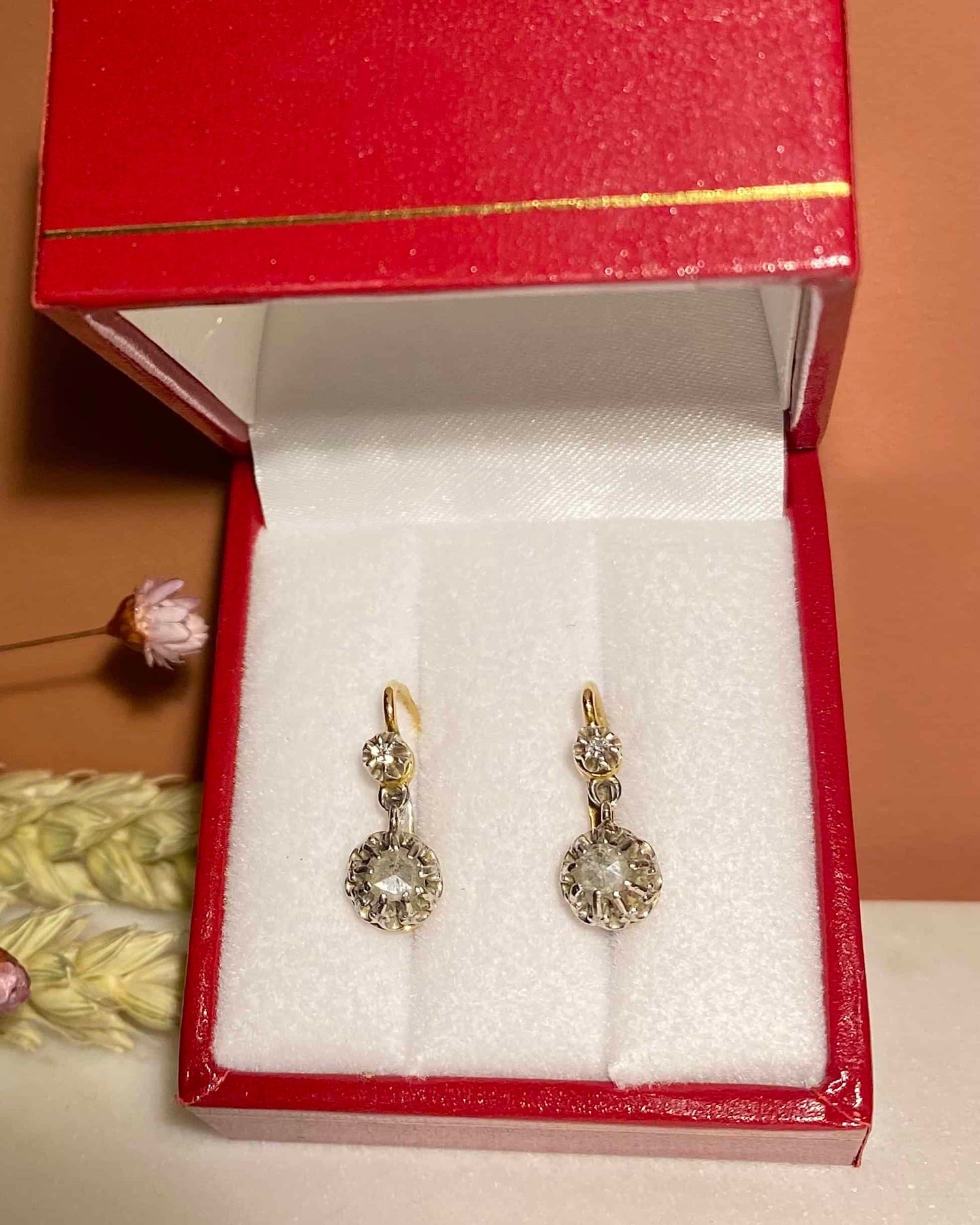 Dormeuses Diamants Or et Platine &quot;Dorothe&quot;
