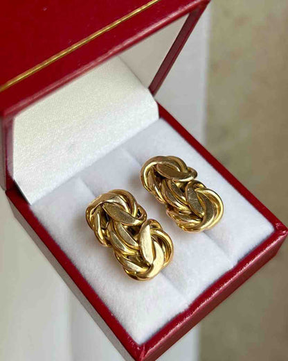Boucles Vintage Torsadées or jaune 18 carats "Hadleigh" - Elliade Paris