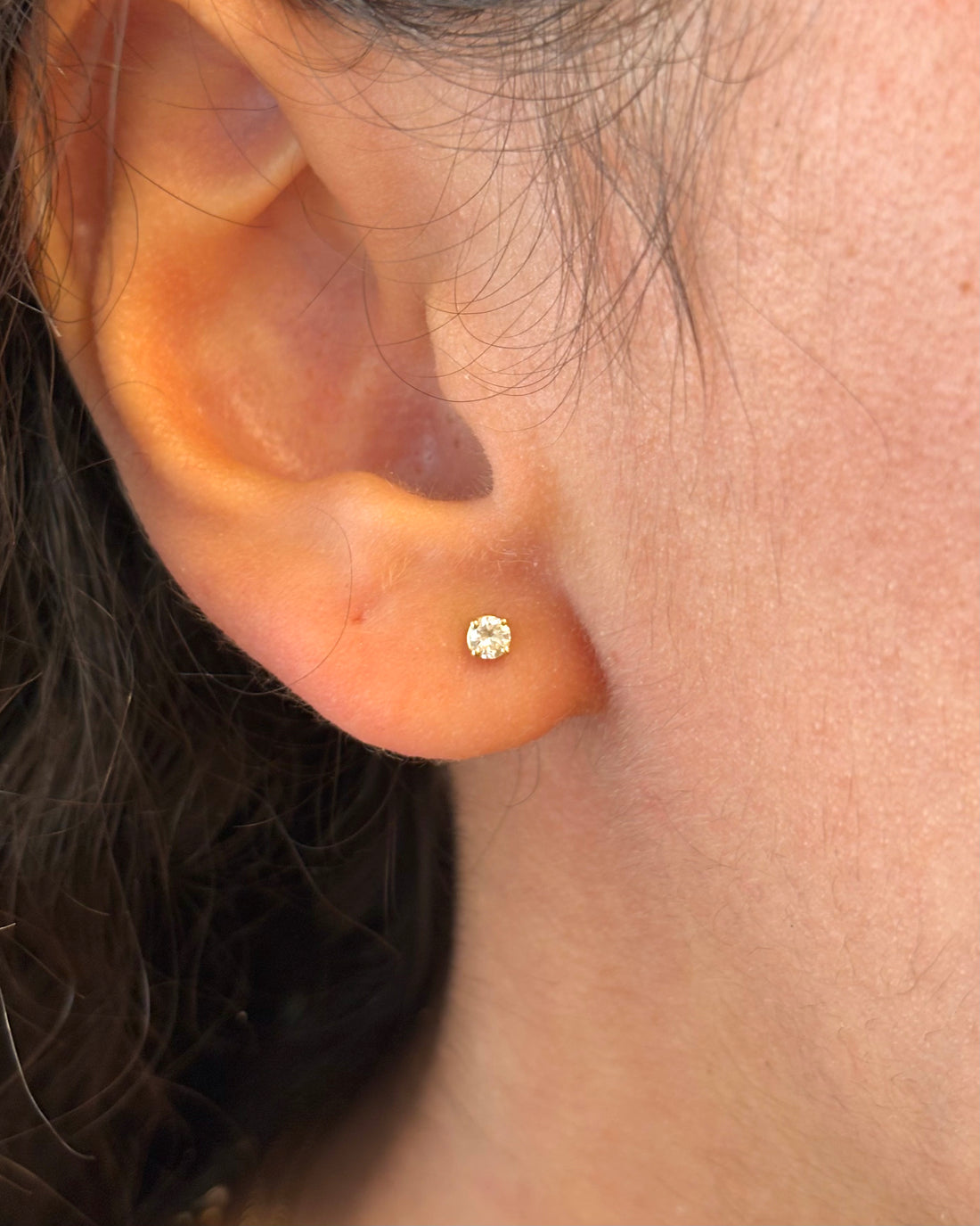 Pendientes de botón con diamantes "Sohane"