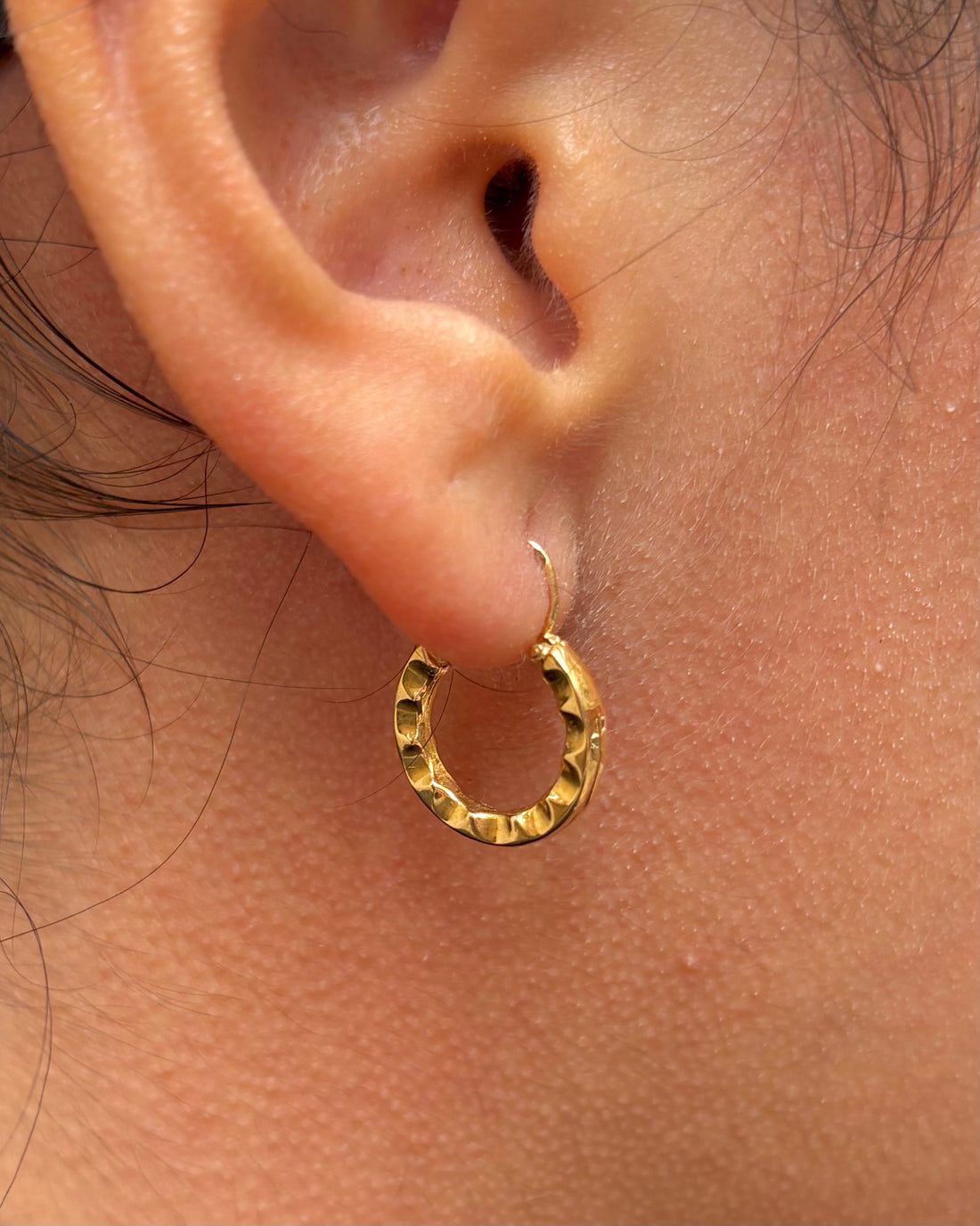 Yellow Gold Hoop Earrings &quot;Olivia&quot;