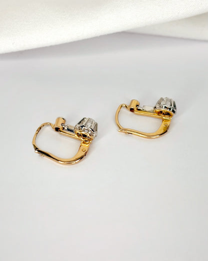 Art Deco Hinged Earrings with 0.44 Carat Diamonds "Rachel"