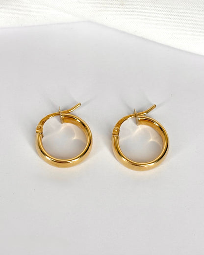 Yellow Gold Hoop Earrings "Carrie"