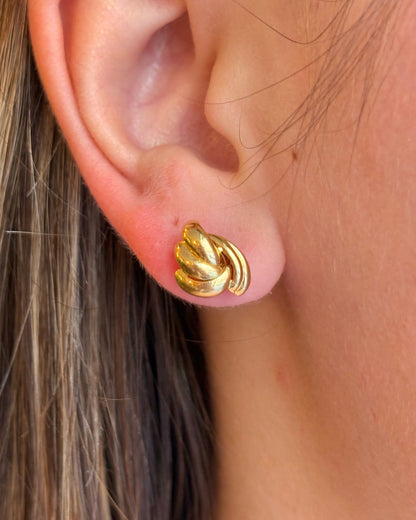 Pendientes de botón de oro amarillo de 18 quilates "Isabelle"