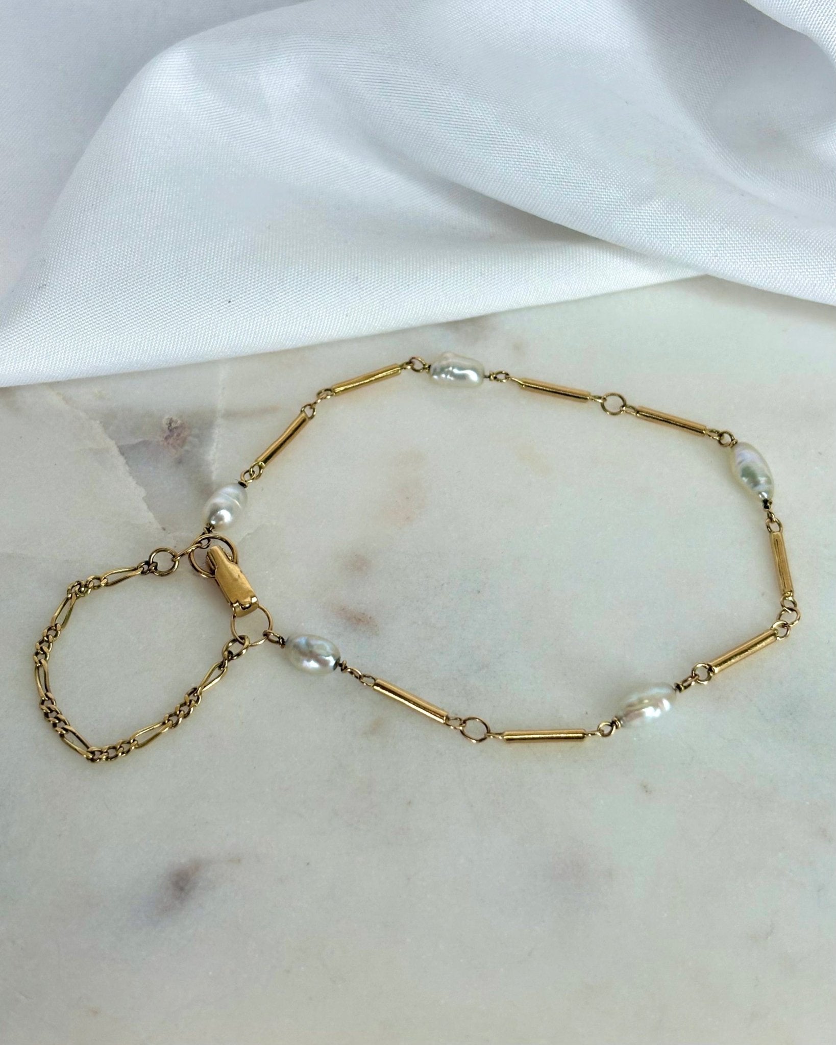 Bracelet 5 Perles &amp; Or 18 carats "Perla" - Elliade Paris