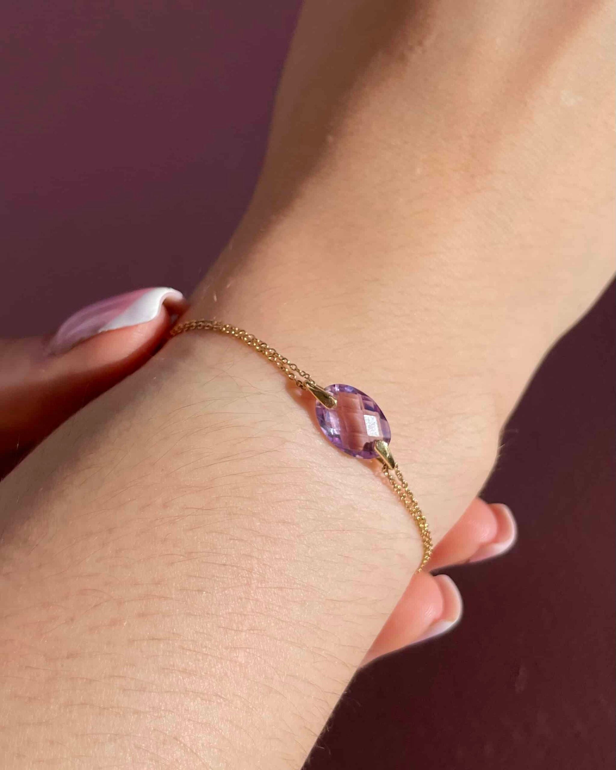Pulsera vintage "Kélia" de amatista de 2,50 quilates