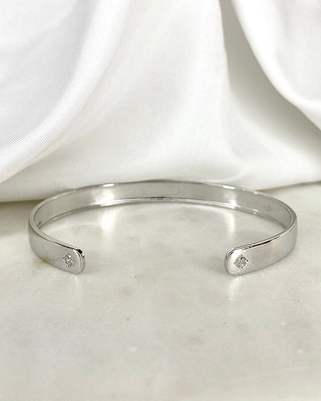 Bracelet Jonc 2 Diamants & or 18 carats 9,3g "Pia" - Elliade Paris