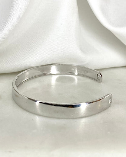 Bracelet Jonc 2 Diamants &amp; or 18 carats 9,3g &quot;Pia&quot; - Elliade Paris