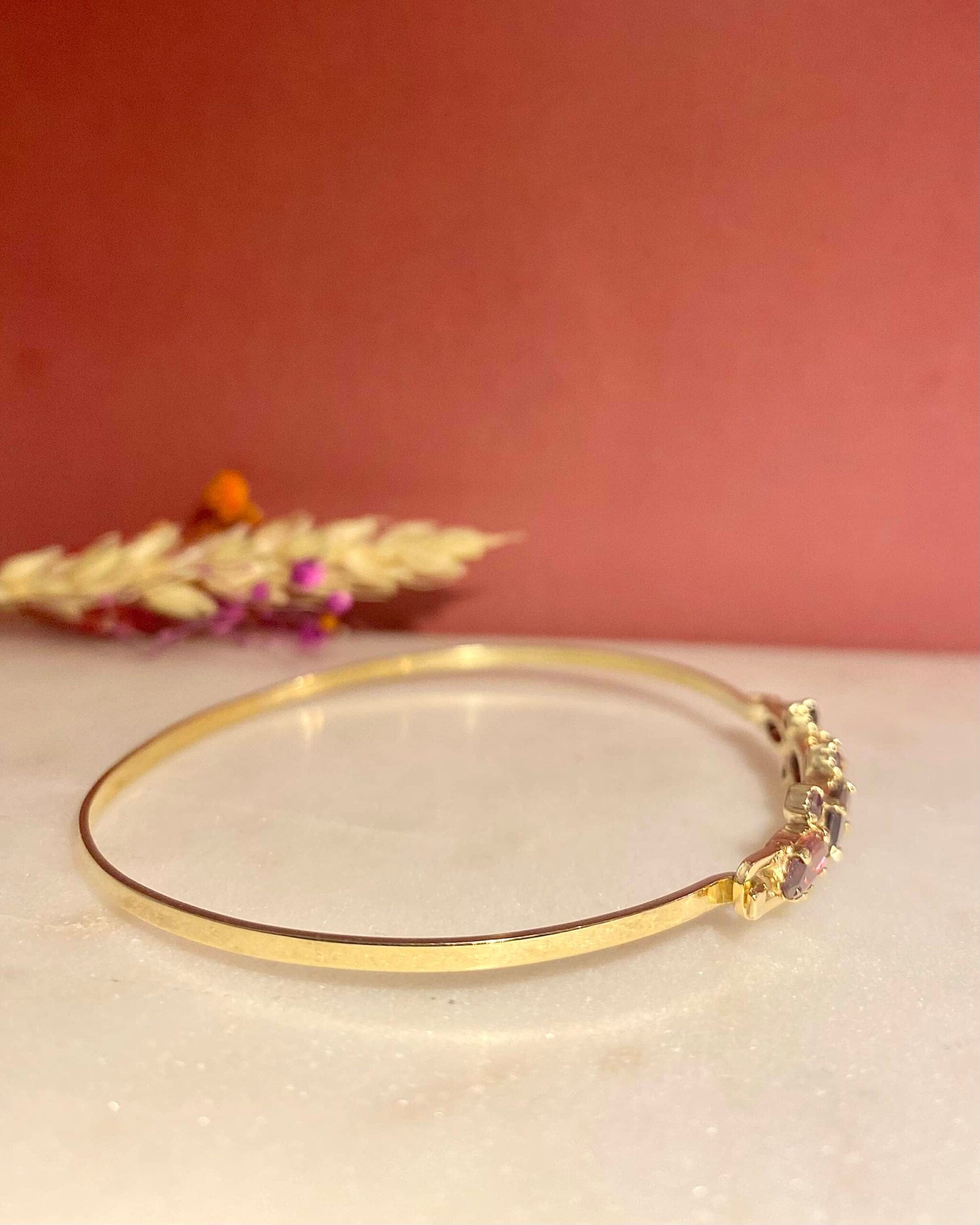 Bracelet Grenat 2.80 carats &amp; or 6,87g  "Audrey" - Elliade Paris