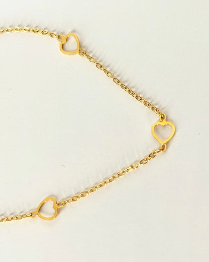 Bracelet Or Jaune Cœur &quot;Coralie&quot; - Elliade Paris