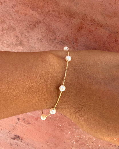 Bracelet Perles &amp; Or 18 carats "Eleonore" - Elliade Paris