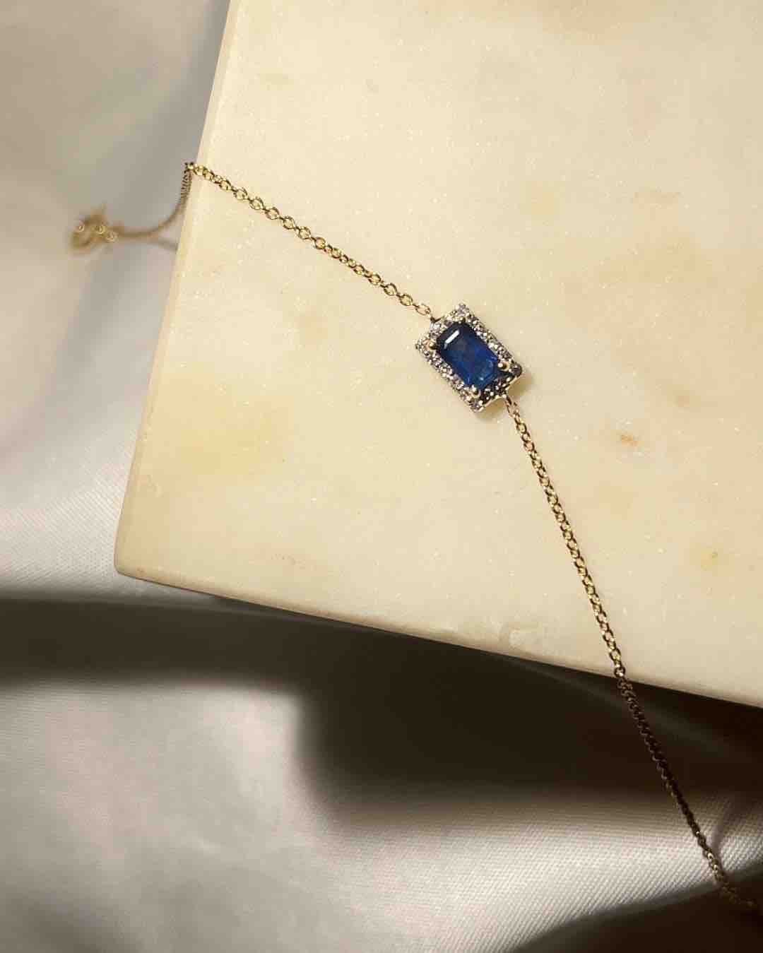 Pulsera de zafiro y diamante "ámbar"