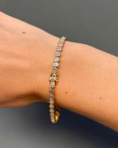 Bracelet Tennis 100 Diamants &quot;Hyacinthe&quot; - Elliade Paris