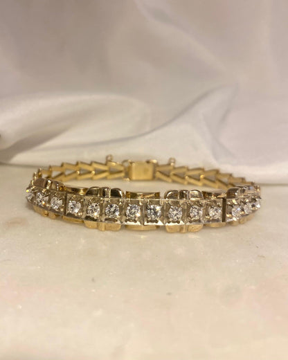 Bracelet Vintage Diamants 1.12 Carat &quot;Gildaé&quot; - Elliade Paris