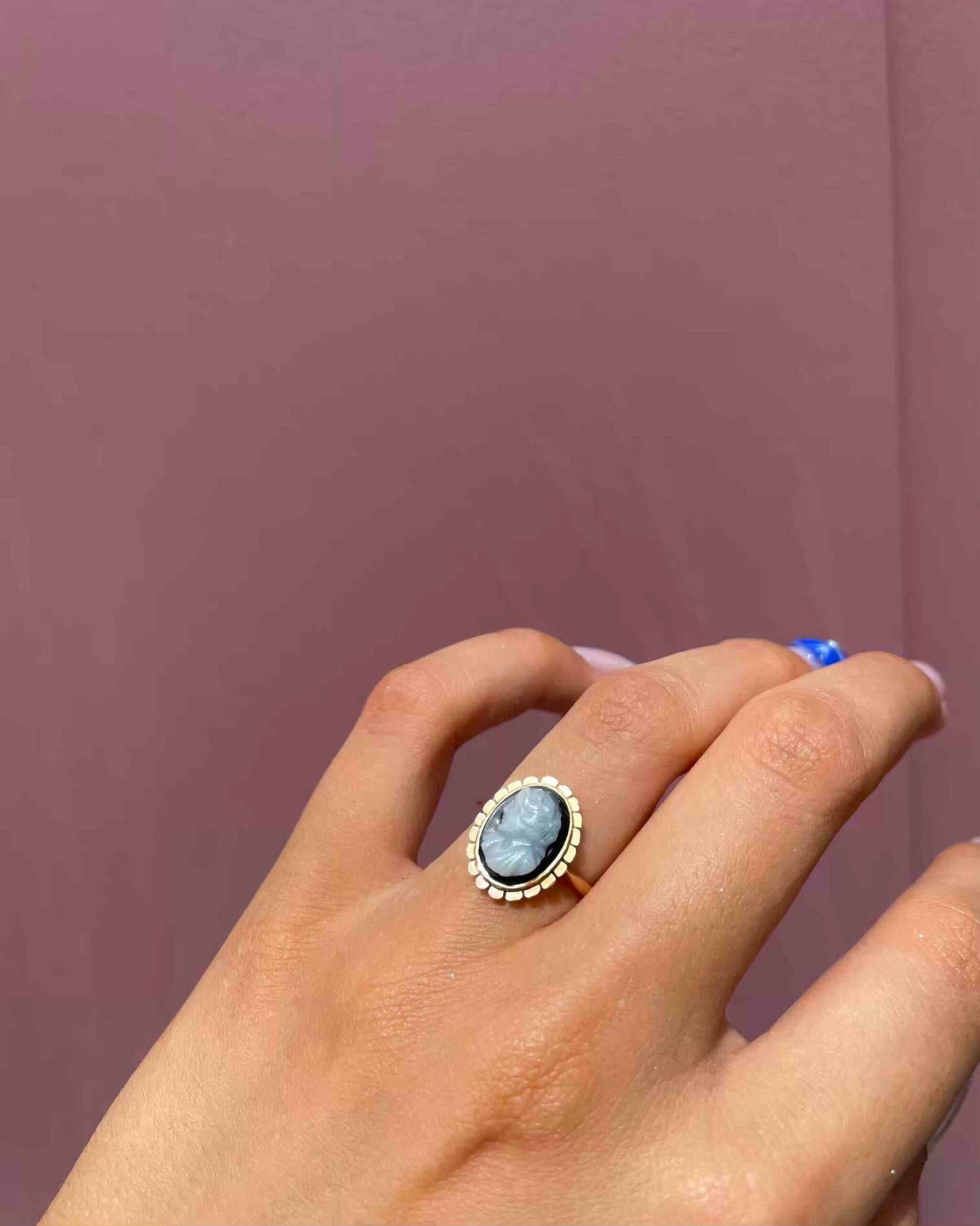 Bague vintage Camée Agate &quot;Eleanor&quot;