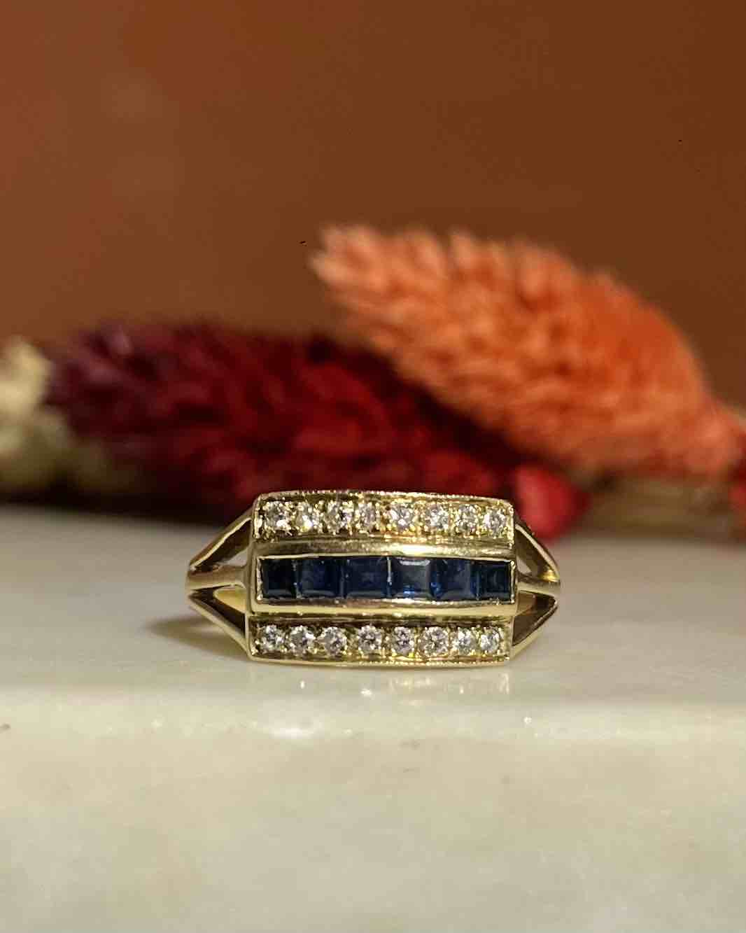 Bague Cascade Saphirs &amp; Diamants &quot;Alabama&quot;