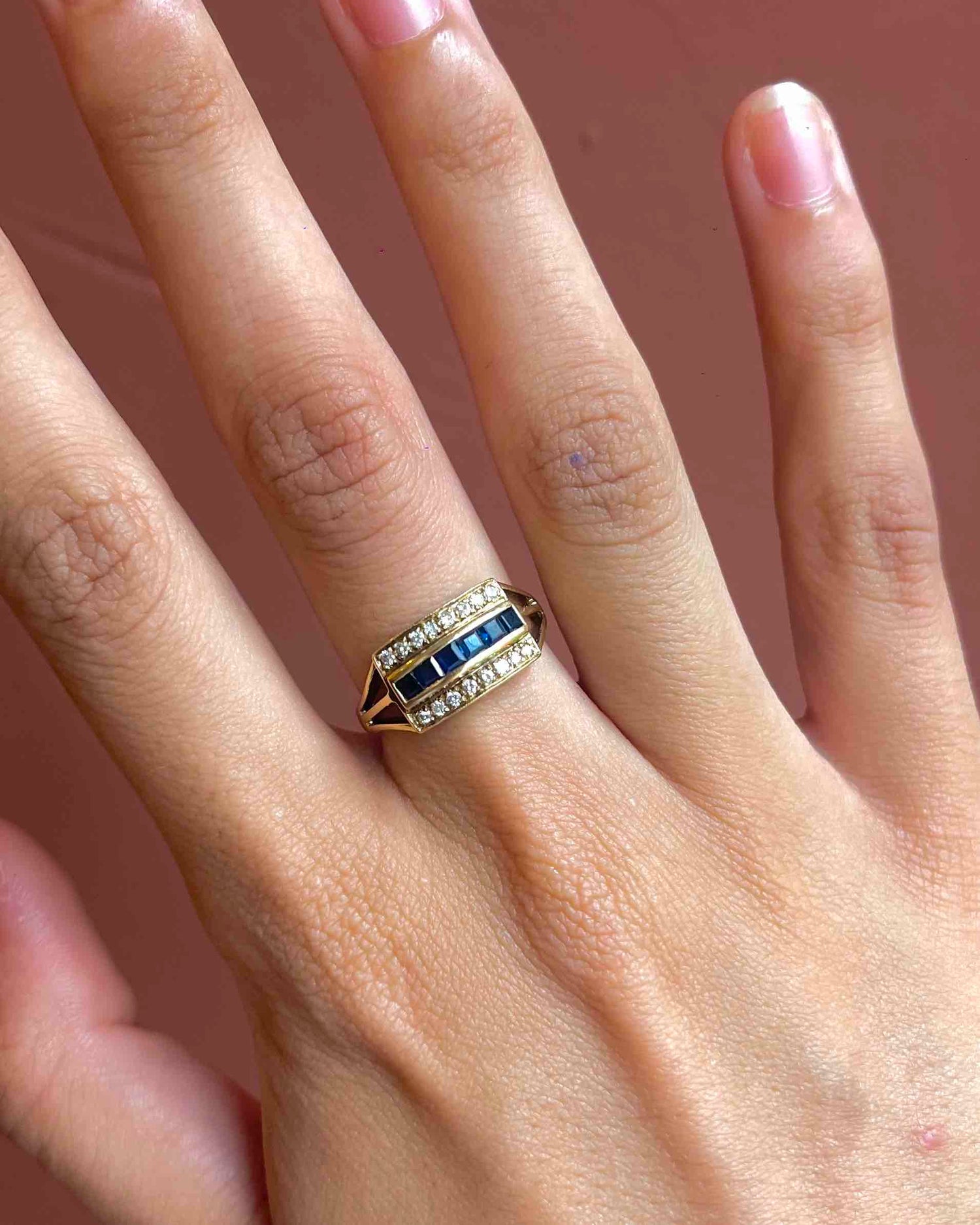 Bague Cascade Saphirs &amp; Diamants &quot;Alabama&quot;