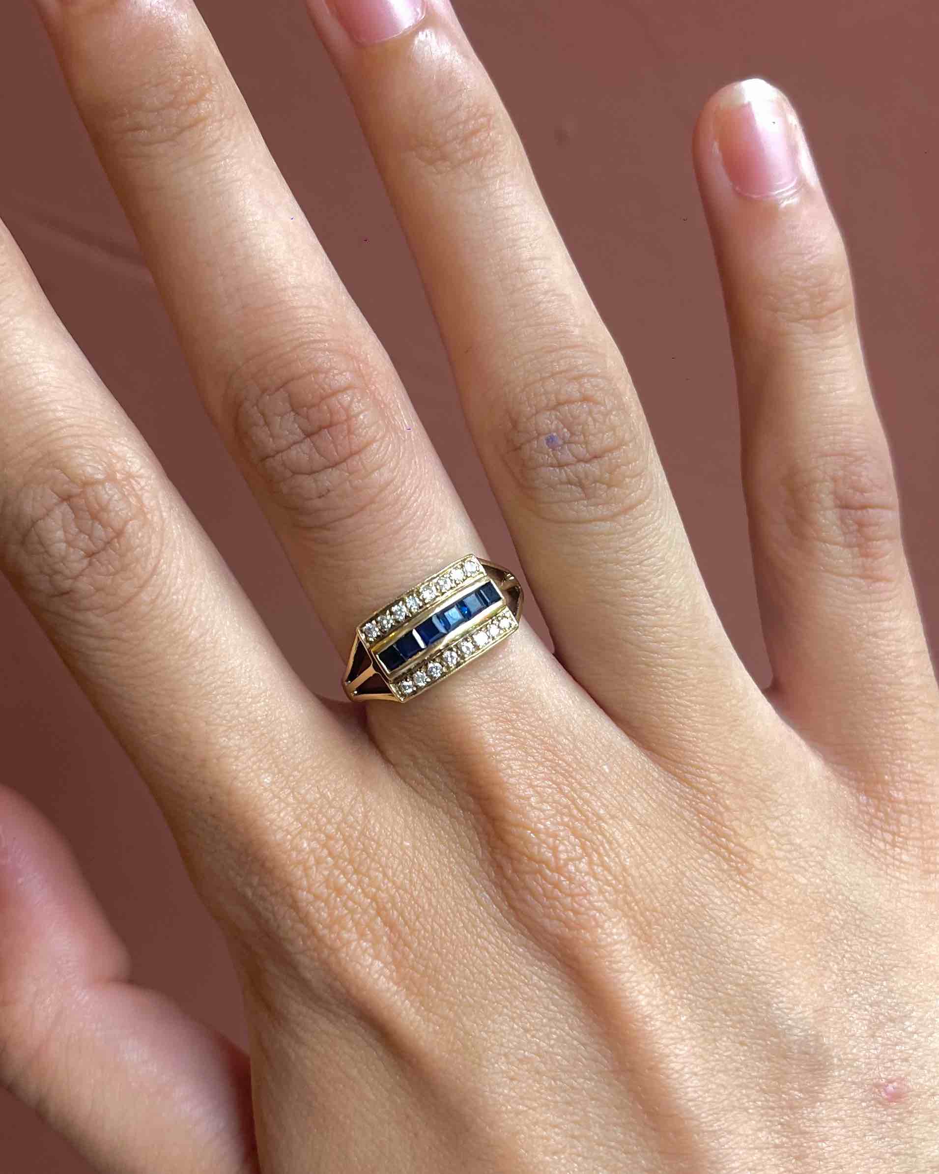 Bague Cascade Saphirs &amp; Diamants &quot;Alabama&quot;