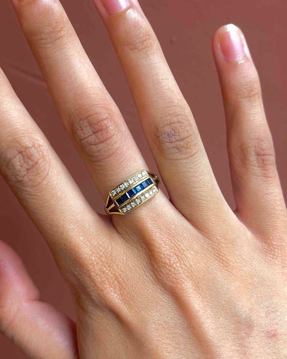 Bague Cascade Saphirs &amp; Diamants &quot;Alabama&quot;