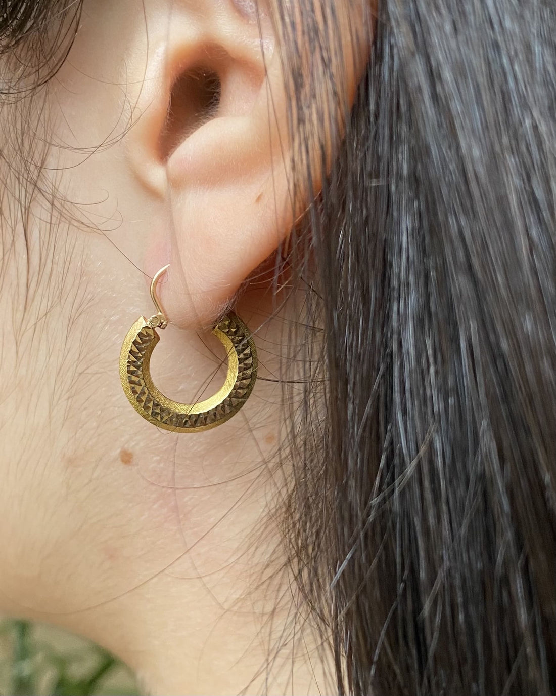 Pendientes de aro vintage dorados "Charline"