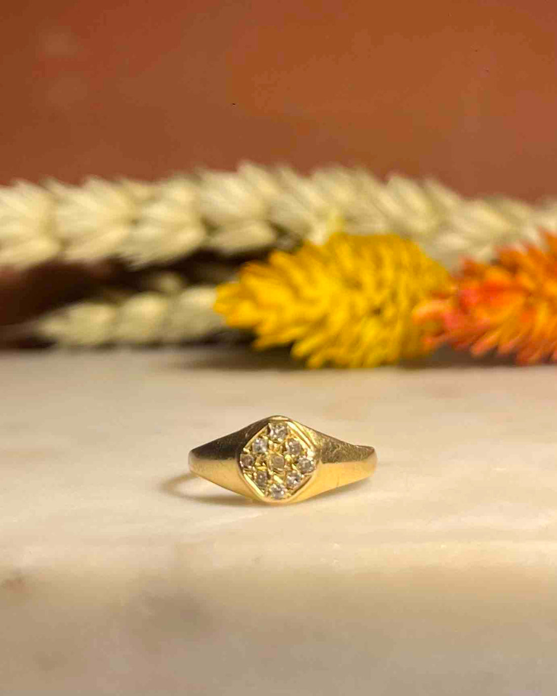 Vintage &quot;Casiria&quot; Gold &amp;amp; Diamond Signet Ring