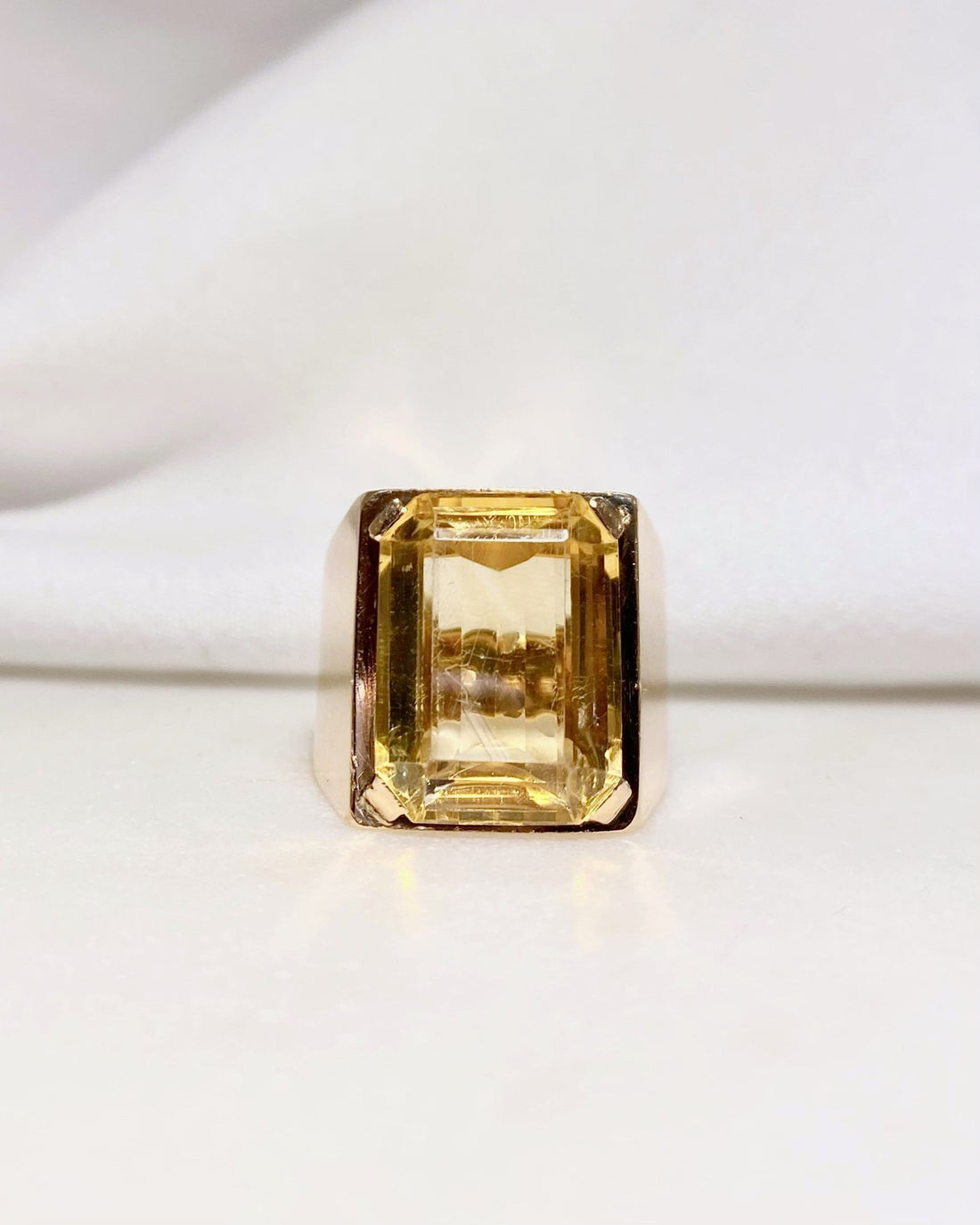 Chevalière Citrine 8.50 carats &quot;Ambreline&quot; - Elliade Paris