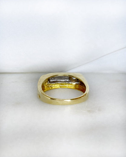 Chevalière Deux Ors 18 Carats &amp; Diamant &quot;Soléa&quot; - Elliade Paris