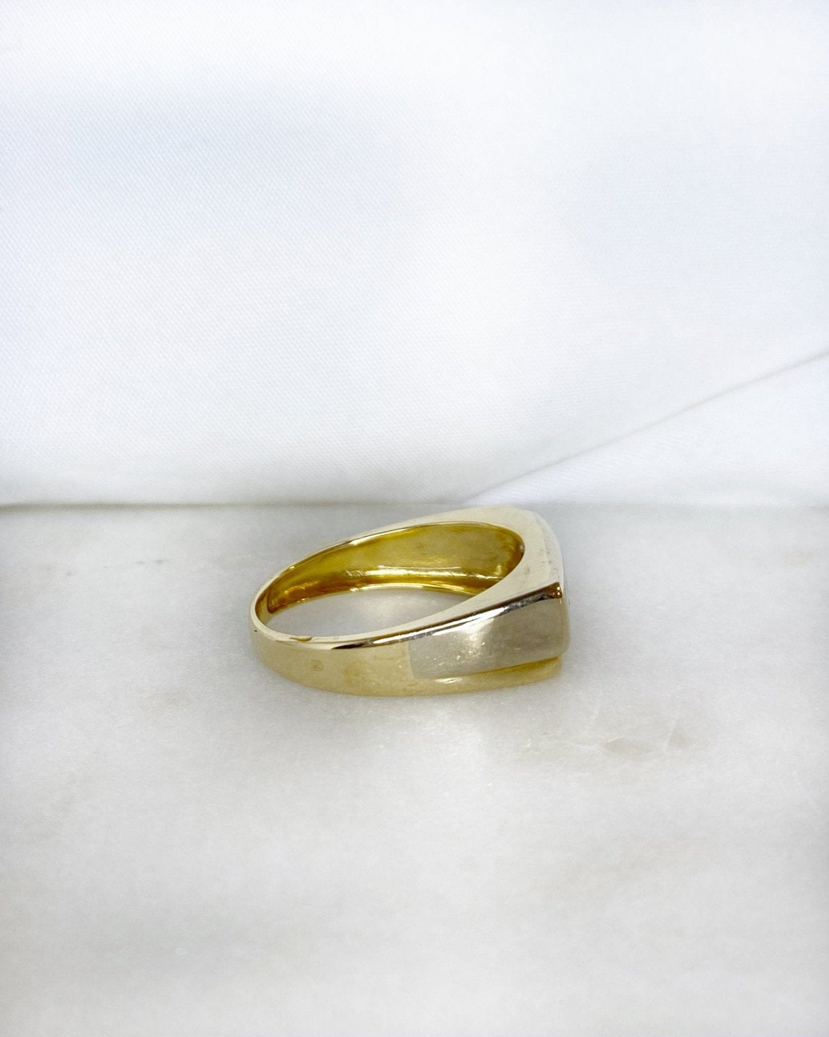 Chevalière Deux Ors 18 Carats &amp; Diamant "Soléa" - Elliade Paris