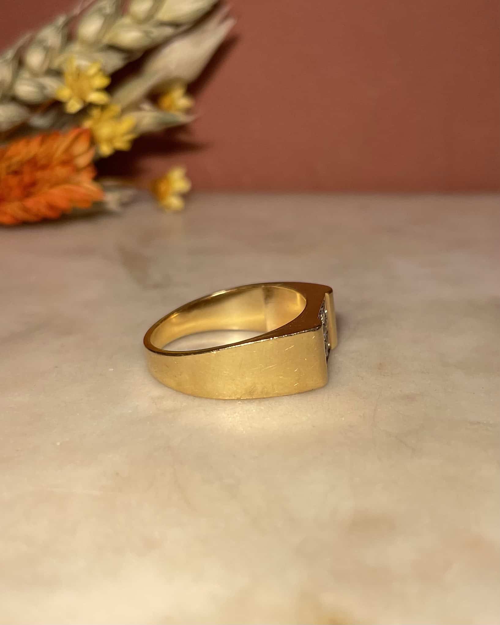 Chevalière Diamants vintage "Parker" - Elliade Paris