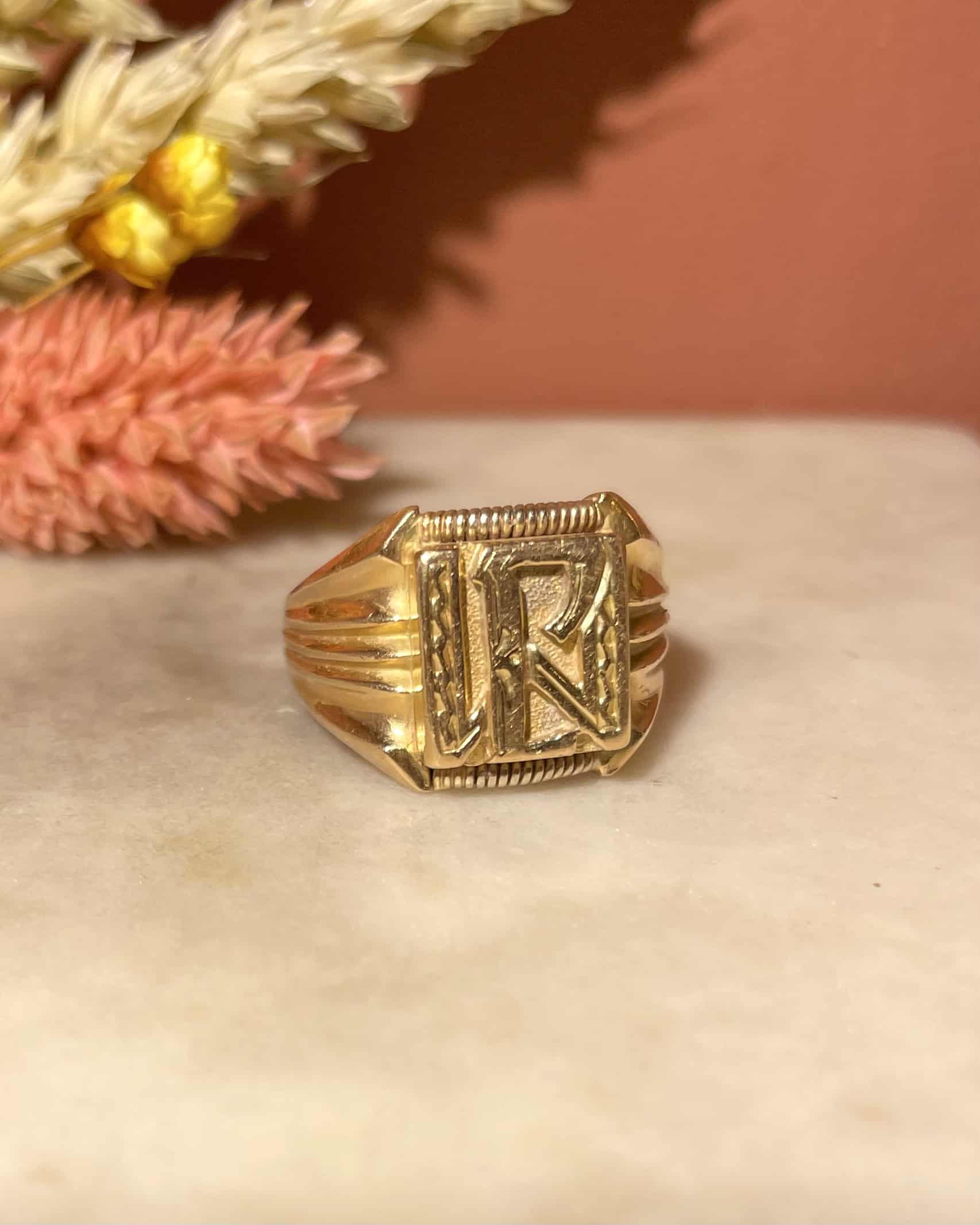 Vintage 18k Gold Signet Ring 10.70g "Marlan"