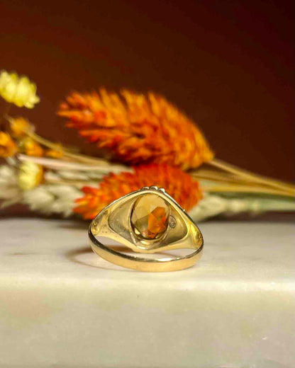 Chevalière vintage citrine &quot;Célestine&quot;