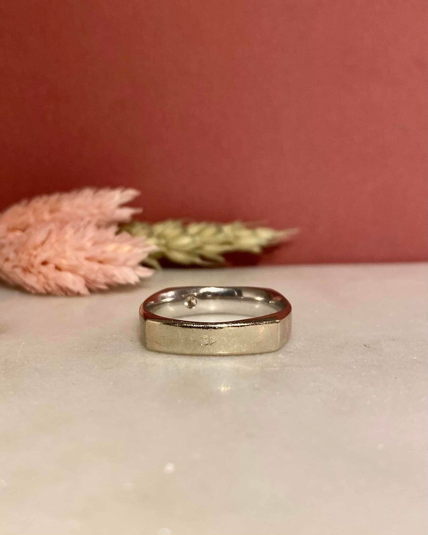 Chevalière Jonc Vintage Diamant &quot;Camille&quot; - Elliade Paris