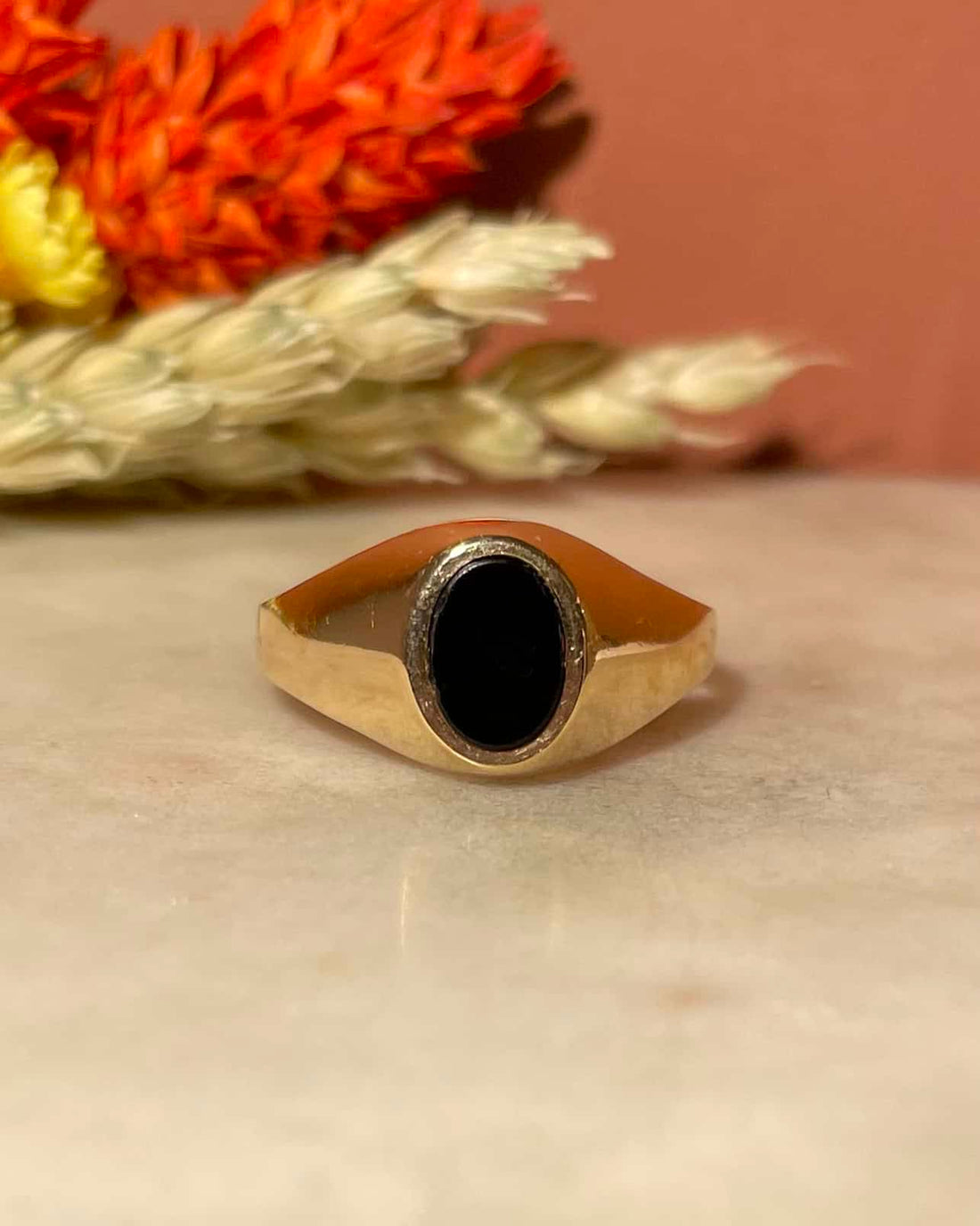 Vintage Onyx &quot;Lilith&quot; Signet Ring