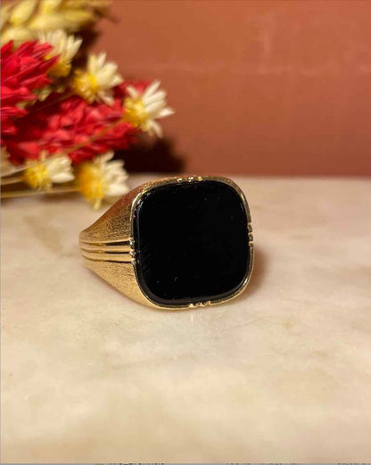 Anillo de sello &quot;Spencer&quot; de ónix