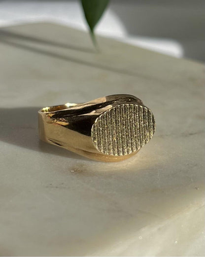 Chevalière or jaune vintage "Ange" - Elliade Paris