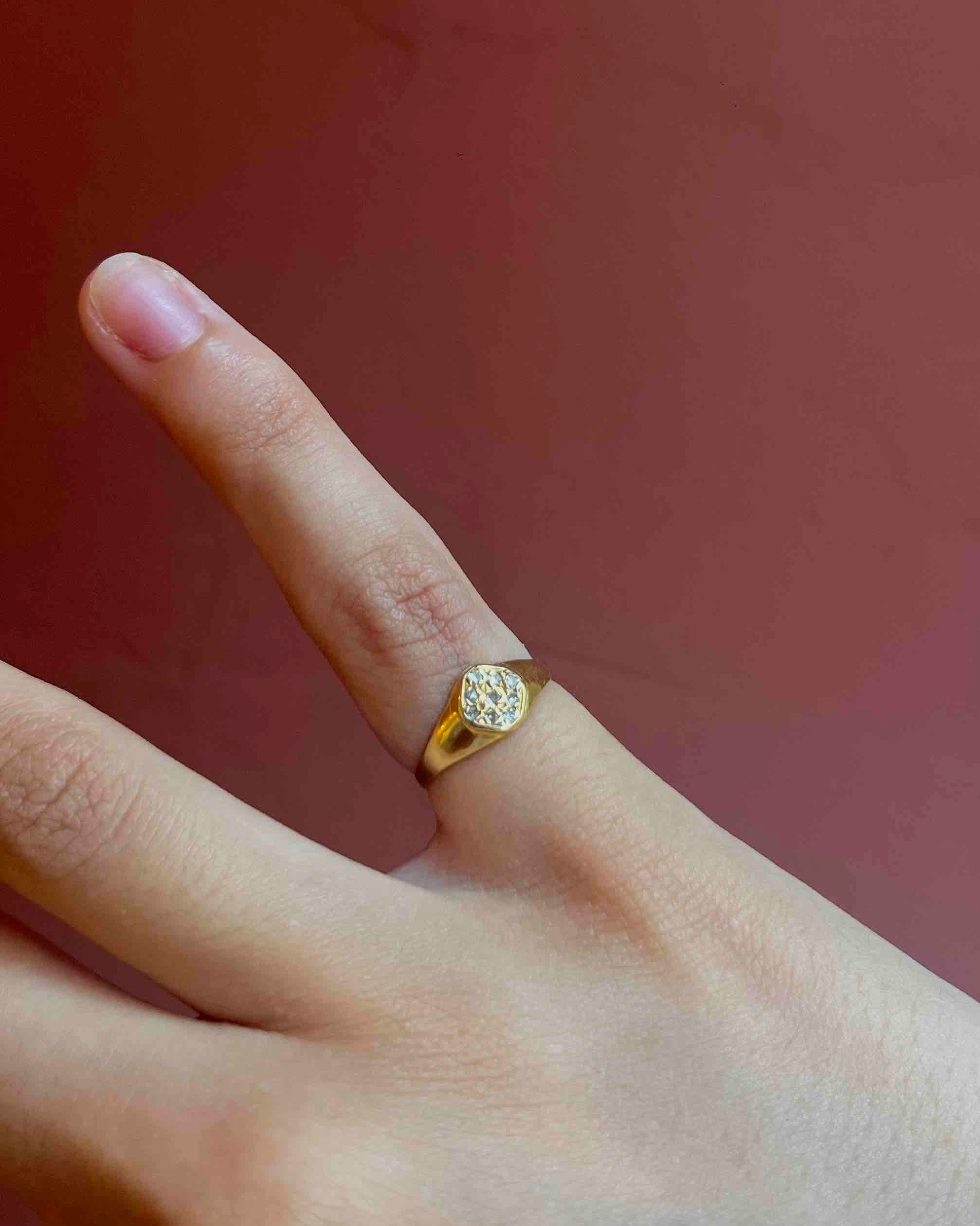 Chevalière en or &amp; Diamants vintage "Casiria" - Elliade Paris
