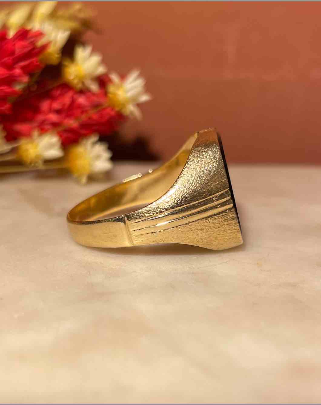 Bague chevalière Onyx "Spencer"