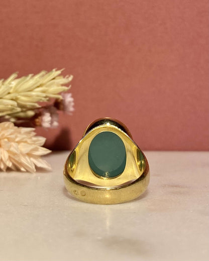 Chevalière vintage Calcedoine 2.50 Carats &quot;Indy&quot; - Elliade Paris