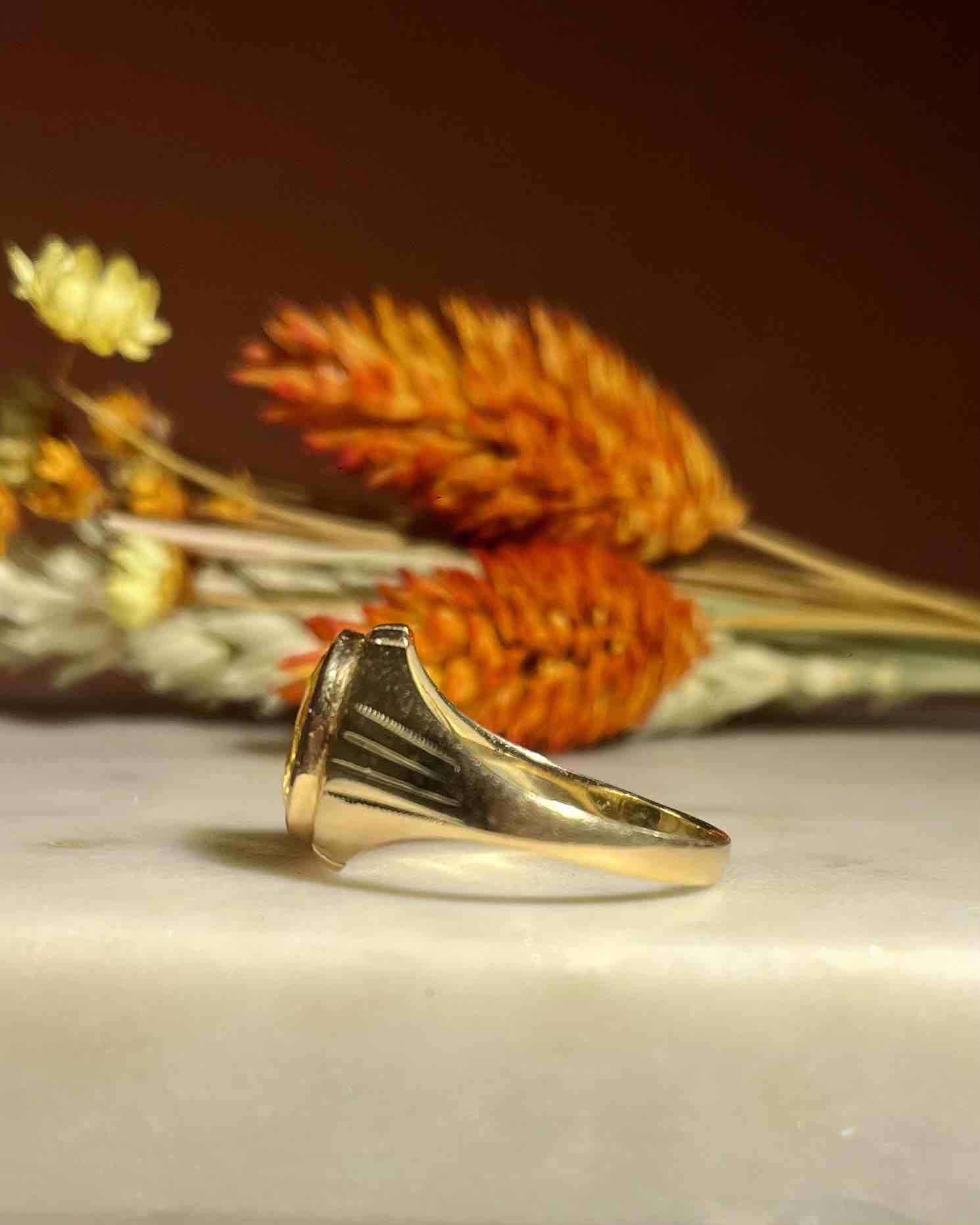 Chevalière vintage citrine "Célestine" - Elliade Paris