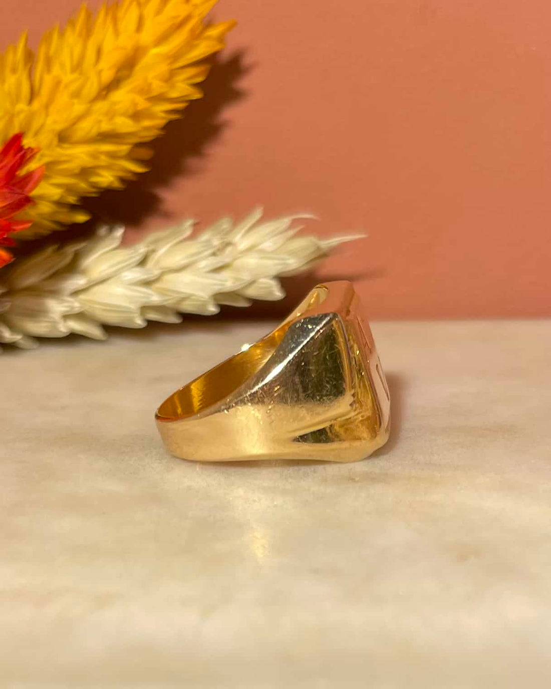 Chevalière Vintage Or 18 carats "Anjav"