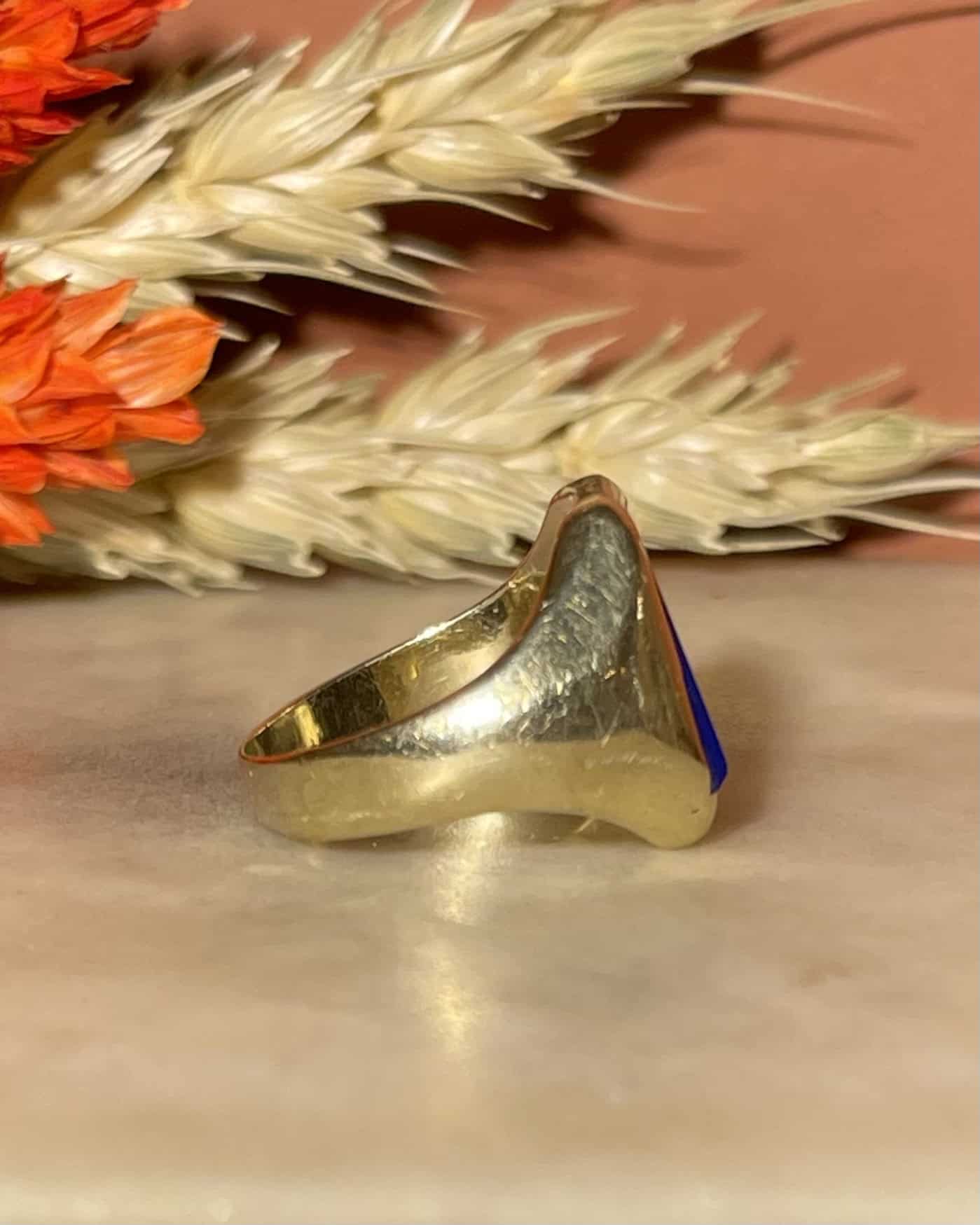 Chevalière Vintage Lapis - Lazuli "Eric" - Elliade Paris