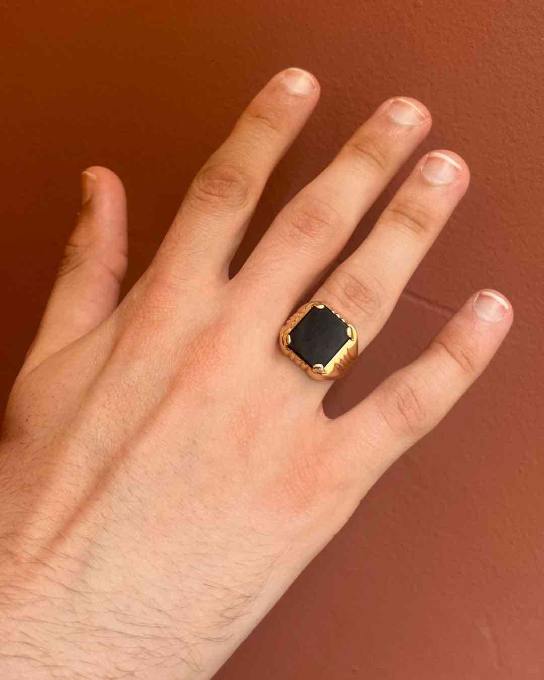Chevalière Vintage Onyx "Alex" - Elliade Paris