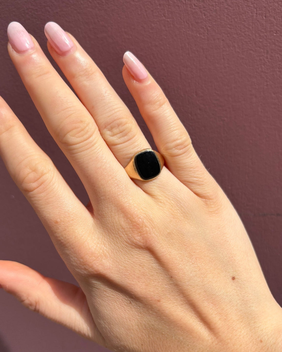 Chevalière vintage Onyx &quot;Janis&quot; - Elliade Paris