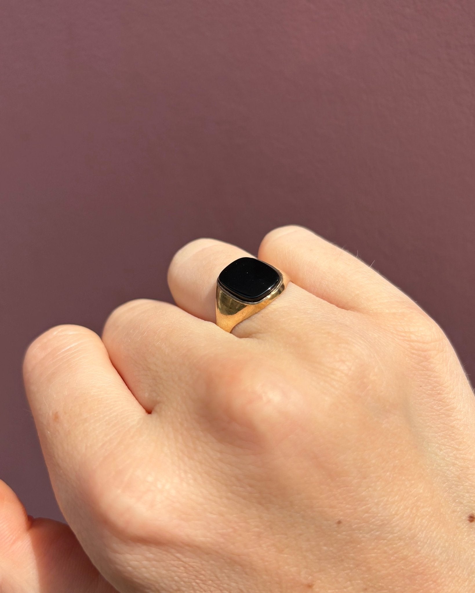 Chevalière vintage Onyx &quot;Janis&quot; - Elliade Paris
