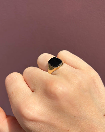 Chevalière vintage Onyx &quot;Janis&quot; - Elliade Paris