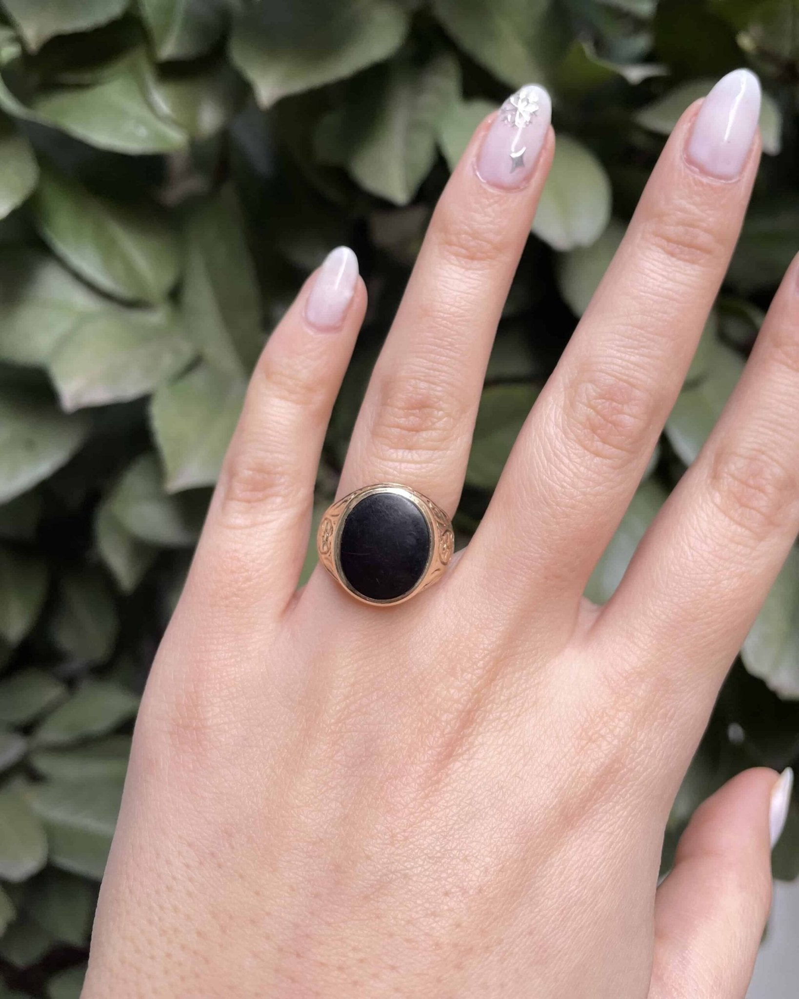Chevalière Vintage Onyx &quot;Miron&quot; - Elliade Paris
